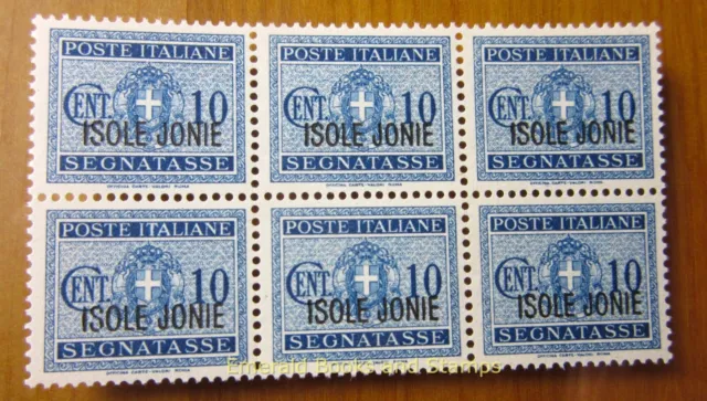 EBS Italy 1941 - Occupied Greece - Ionian Islands - BLOCK OF 6 - Unif. S1 MNH**