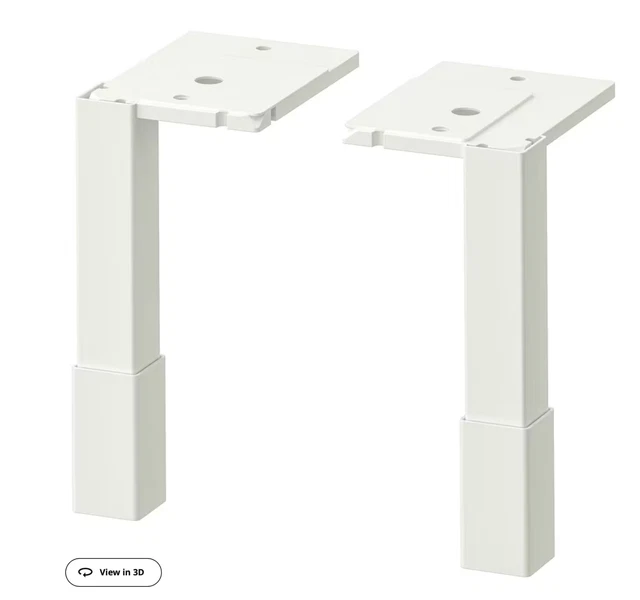 NEW IKEA ENHET Adjustable Legs/Feet for Base/Cabinets White or Black (SET OF 2)