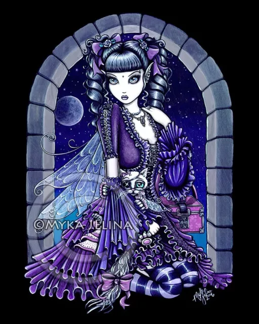 Purple Moon Gothic Fairy 11x14 PRINT Myka Jelina ART FAE Mia