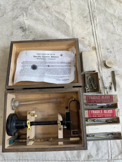 VINTAGE ORIGINAL SPECIFIC GRAVITY BALANCE TOOL 5995 w/BOX HENRY TROEMNER PHIL.