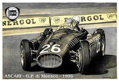 CPM NV ASCARI G.P DISEGNO ALDO BOVARONE MD1700 DI MONACO 1955 