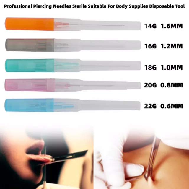 Professional Piercing Needles Sterile Suit For Body Supplies Disposable Tool !!