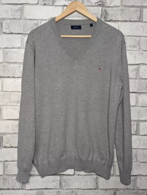 Suéter suéter para hombre gris claro cuello en V 100 % algodón. Talla grande