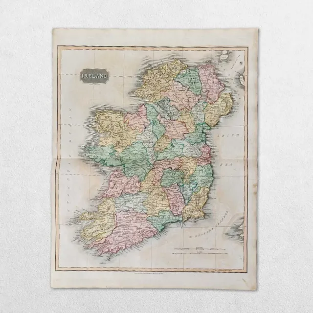 Antique 19Th Century World Atlas Map John Thomson 1814 Europe Ireland Eire