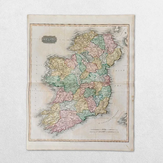 Antique 19Th Century World Atlas Map John Thomson 1814 Europe Ireland Eire