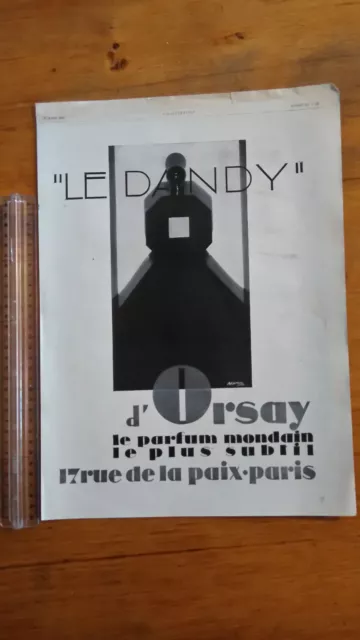 PUBLICITE ANCIENNE - PUB ADVERT 1928 Parfum Le Dandy d'Orsay dos guide graissage
