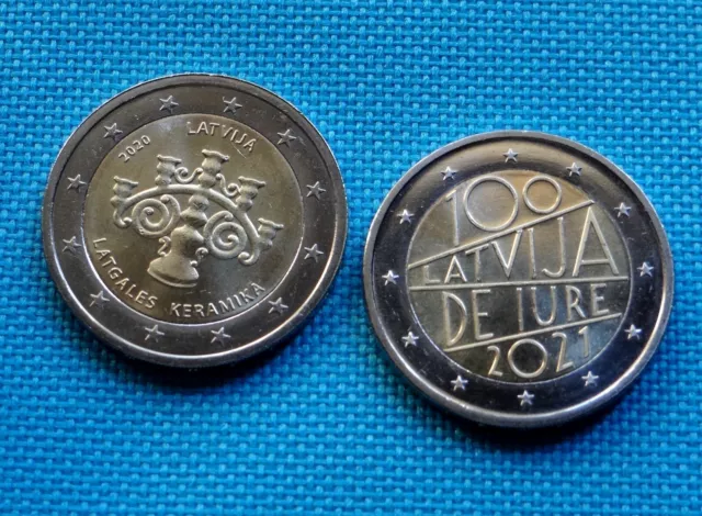 2020 - 2021 LATVIA 2 Euro coins 🇱🇻 NEW 2 € coin LATVIJA - DE JURE / Ceramics