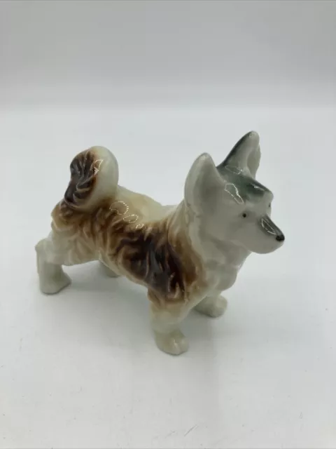 Vtg Japan Akita Shibu Inu Husky Dog Ceramic Figurine Statue 3.5 Inch