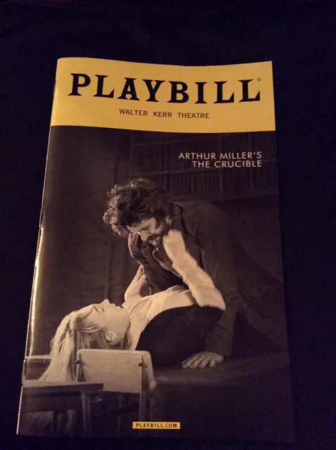 The Crucible Playbill 2016 Nyc Walter Kerr Theatre Arthur Miller Saoirse Ronan