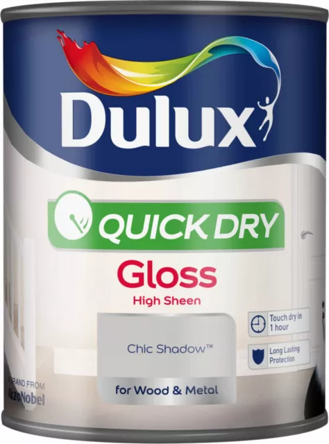 👉 Dulux Quick Dry Gloss, 750ml - High Sheen Paint for Wood & Metal