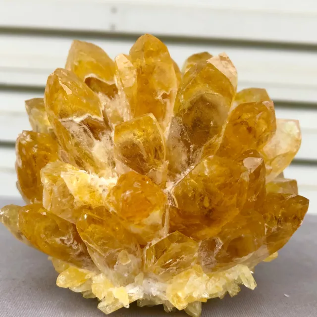 1.61lb  New Find yellow Phantom Quartz Crystal Cluster Mineral Specimen Healing