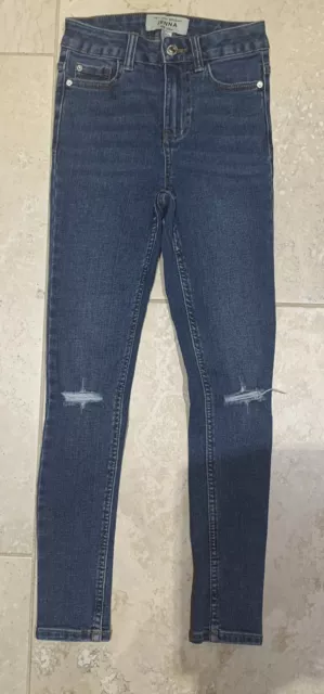 New Look Girls Blue Denim Distressed (Ripped) Skinny Jeans - Age 10 Years