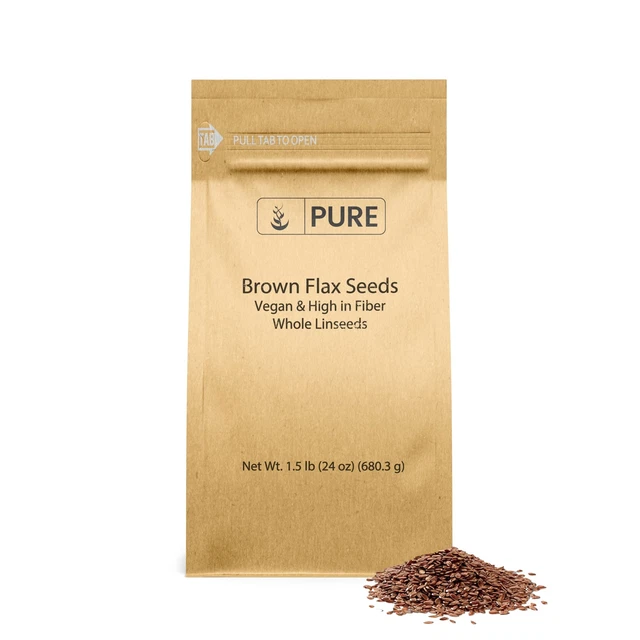 Brown Flax Seeds (1.5 lb) High In Fiber, Whole