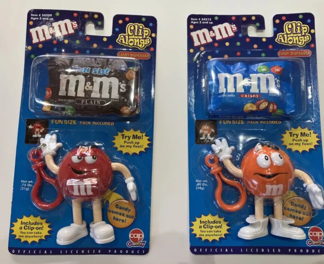 M&M's Clip Alongs Orange Crispy Candy Dispenser 2000 #54513
