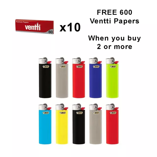 10x Bic Lighters J26 Maxi Cigarette Lighter