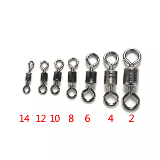 100pcs Tronix Round Eye Rolling Swivels Rig Sea Carp Fishing Chic 2