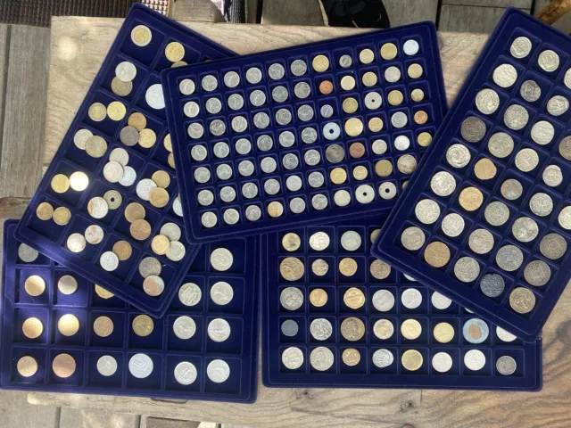 Collection Lot De Pièces, Monnaie, ￼Semeuse, Jeton Bp, 1 fr,5 Frs (Vendu valise)