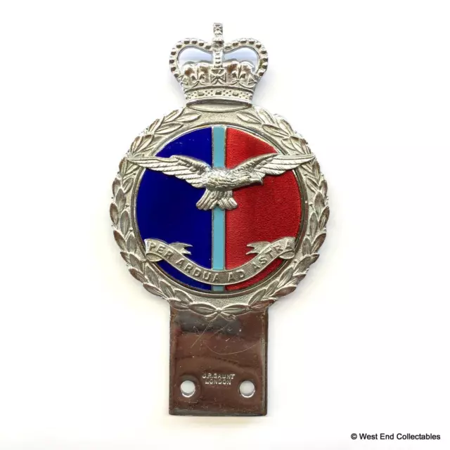 Old Heavy 1950s Vintage GAUNT Car Badge - The Royal Air Force RAF Emblem Mascot