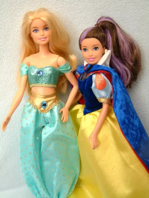 Barbie & Skipper gioca vestiti come principesse Disney gelsomino e bianco neve - FAVOLOSO!