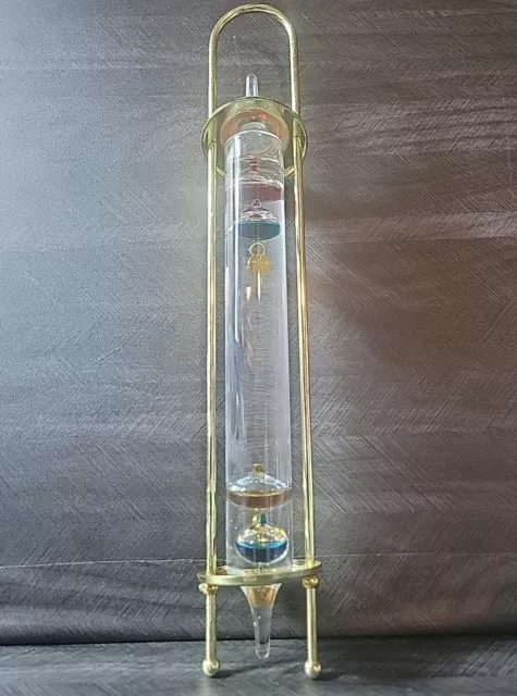 Vintage Galileo 16.5" Colorful Floating Glass Thermometer Hanging Or Tabletop