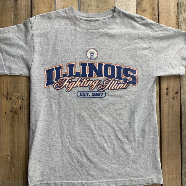 Illinois Combattimento Illini Est 1867 Uomo T-Shirt Misura L