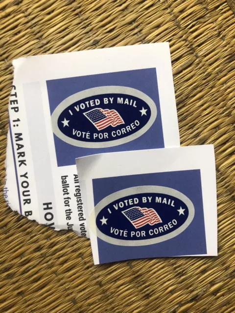 (2) Two I Voted By Mail Official Government Vinyl sticker