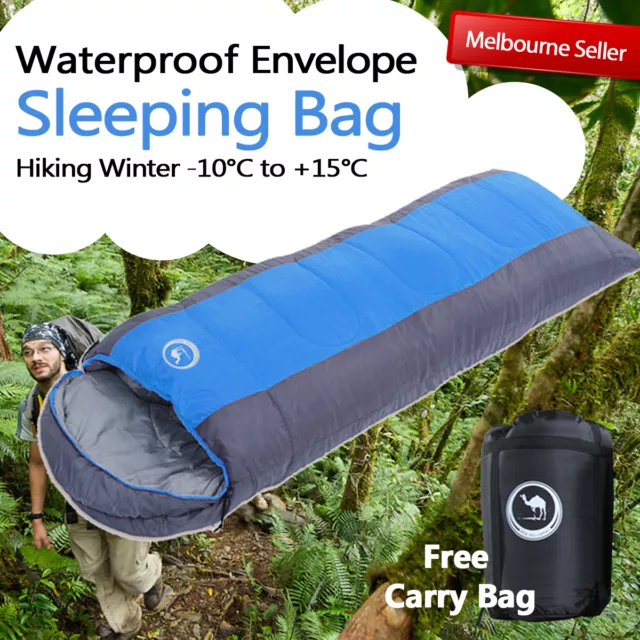 Bargain Outdoor Camping Envelope Sleeping Bag Thermal Hiking Winter Single -10°C