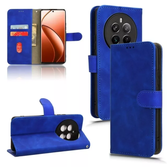 For Realme 12+ Skin Feel Magnetic Flip Leather Phone Case cover shell