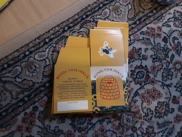 7 St.Geschenktüten für Honiggläser Gläser mit Bienenmotiv