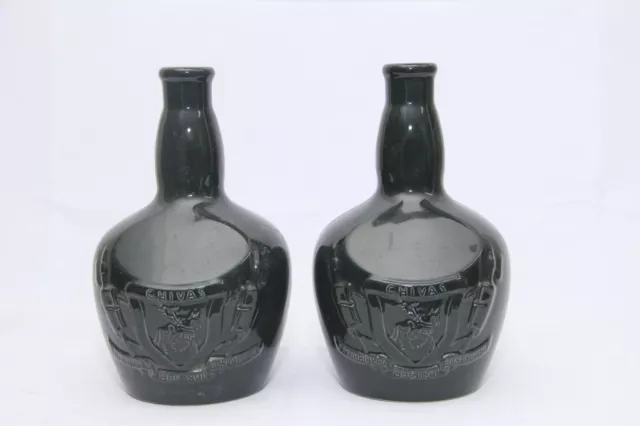 2 Pcs Empty Porcelain Falcon Chivas Brothers Royal Salute XI Bottle Scotland 01 3
