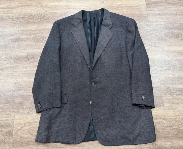 RECENT Brioni 56R / 46R Palatino Gray Microcheck Cashmere Silk Sport Coat Blazer