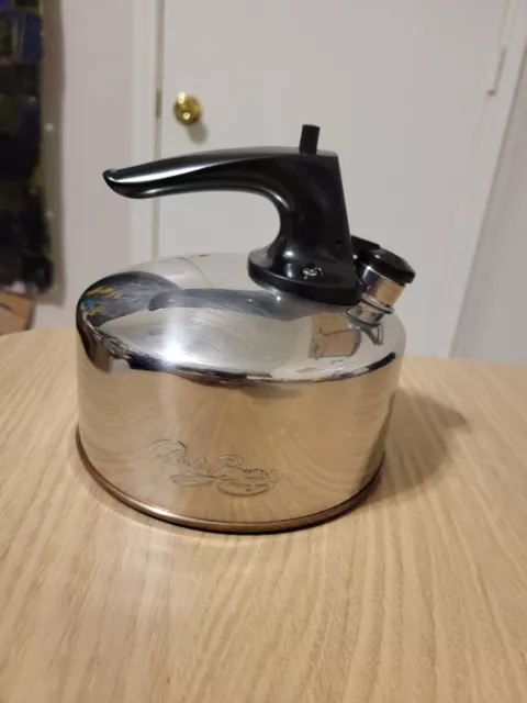 VINTAGE PAUL REVERE Ware Whistling Tea Kettle Pot Copper Bottom 1