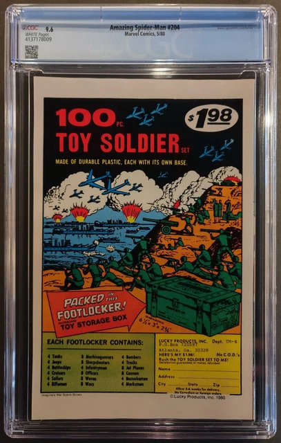 Amazing Spider-Man 204 Cgc 9.6 Wp - Marvel Comics 1980 Black Cat - New Cgc Case 2