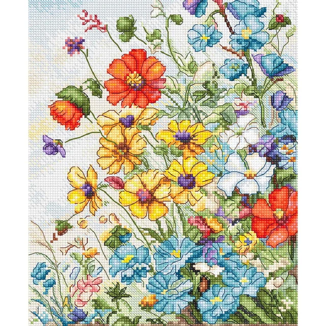 Kit Point De Croix Compté Letistitch Spring Bloom - 16x27cm Sur Aida 15/16ct