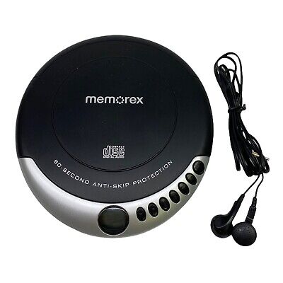 Black/Gray Memorex MD6461 Personal Portable CD Player with 60 Seconds Anti-Skip Protection with Stereo Earbuds 