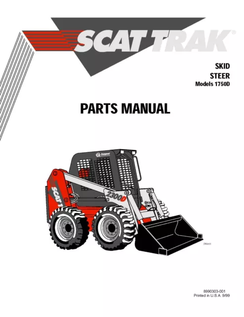 1750 Skid Steer Service Parts Manual Fits Scat Trak 1750D Service Parts - Print