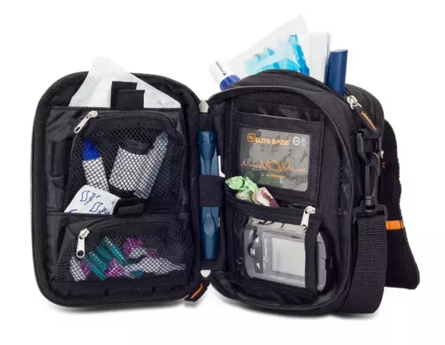 Diabetes Travel Bag Isothermal Multi-Compartment Insulin Pouch FITS Elite Black 3