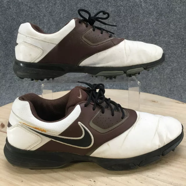 Nike Shoes Mens 10 Heritage Golf Sneakers White Leather Round Spikes 552069-101