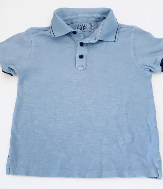 BABY GAP Boys Kids Size 5 Blue Polo Shirt Top Short Sleeve Cotton