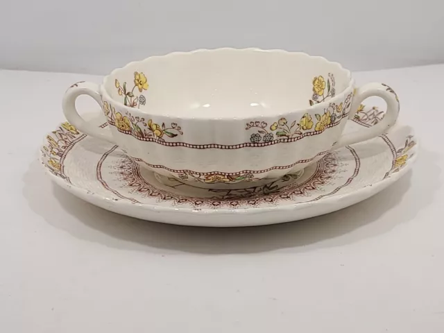 VTG SPODE England Copeland Buttercup Cream Soup & Saucer- SOLD AS REPLACEMENT