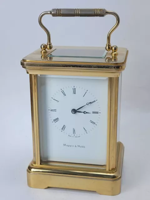 Vintage Mappin & Webb Bell Striking Brass Carriage Clock