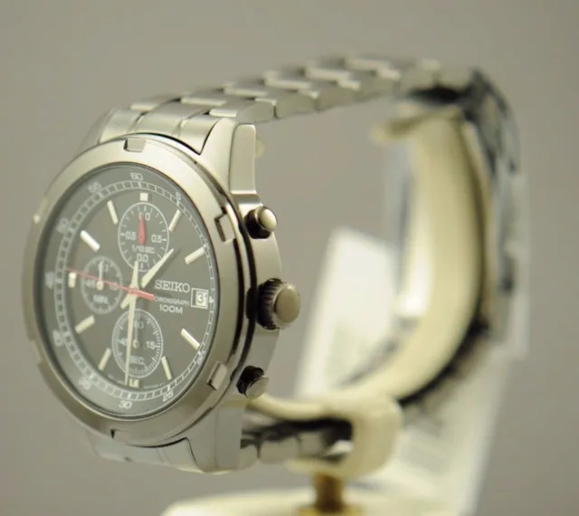 Seiko Sks437 Chronograph Ion Plated Stainless Steel Black Mens 100M Quartz Watch 2