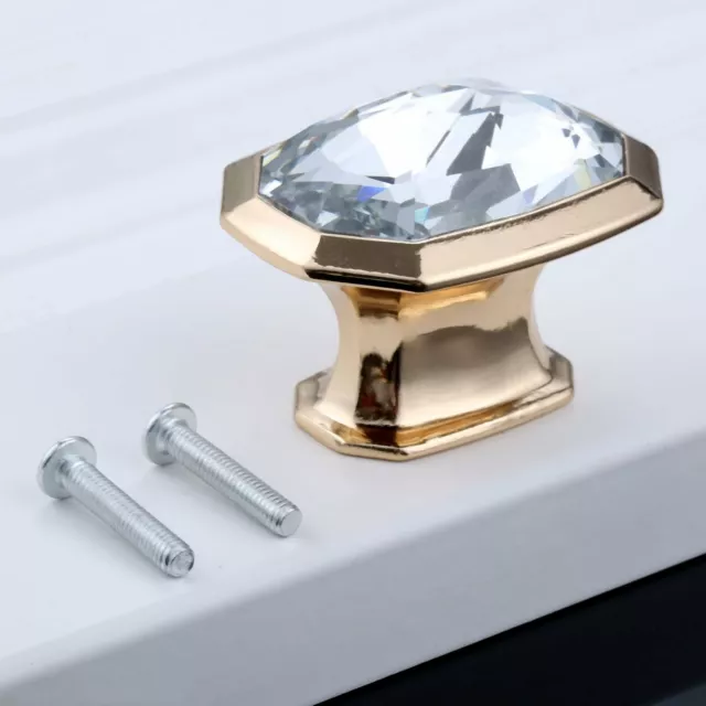 Home Decor Glass Cupboard Pull Knobs Single Hole Door Cabinet Crystal Handles