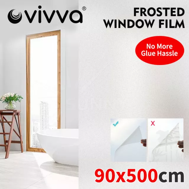 5M Sand Blast Clear Privacy Frosted Frosting Windows Glass Film Removable