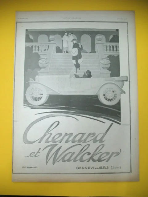 Publicite De Presse Chenard Walcker Automobile Gennevilliers 1919