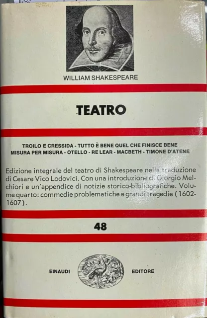 (Teatro) W. Shakespeare - TEATRO IV - Einaudi 1991