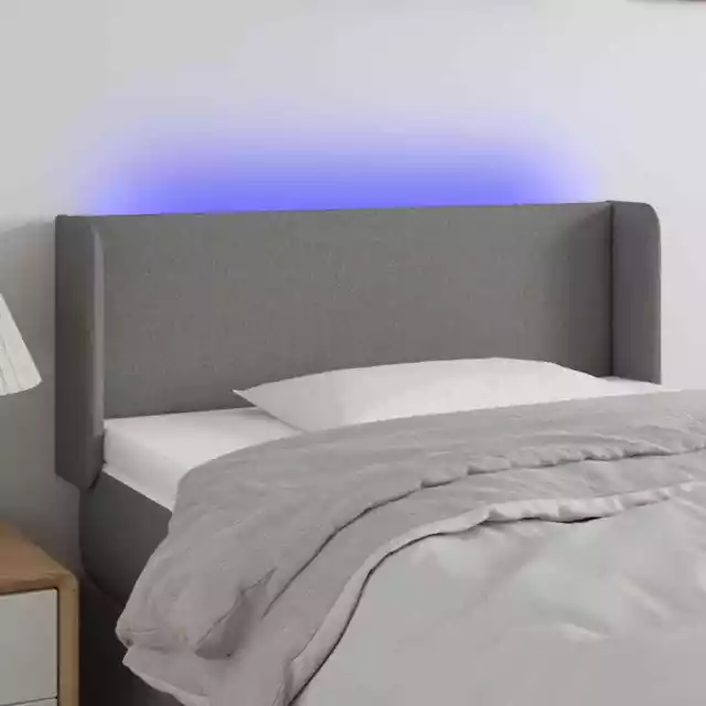 Cabecero con Luces LED Cabezal Tapizado Ajustable de Cama Dormitorio Tela vidaXL