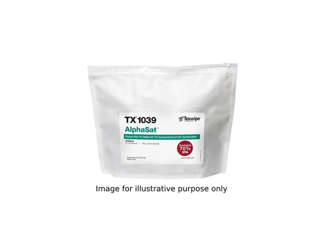 Texwipe TX1039-CASE - AlphaSat Pre-Wetted Cleanroom Wipers, 9' x 9', 4 Bags/Case