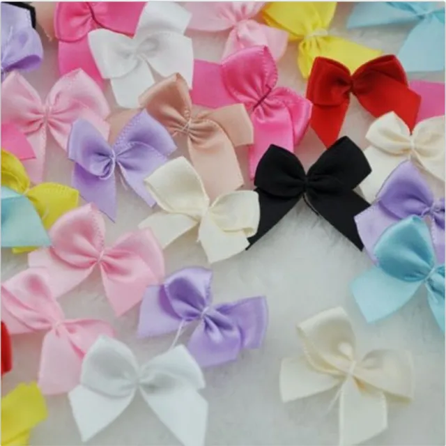 10-100 pcs Mini Satin Ribbon Flowers Bows Gift DIY Craft Wedding Decoration