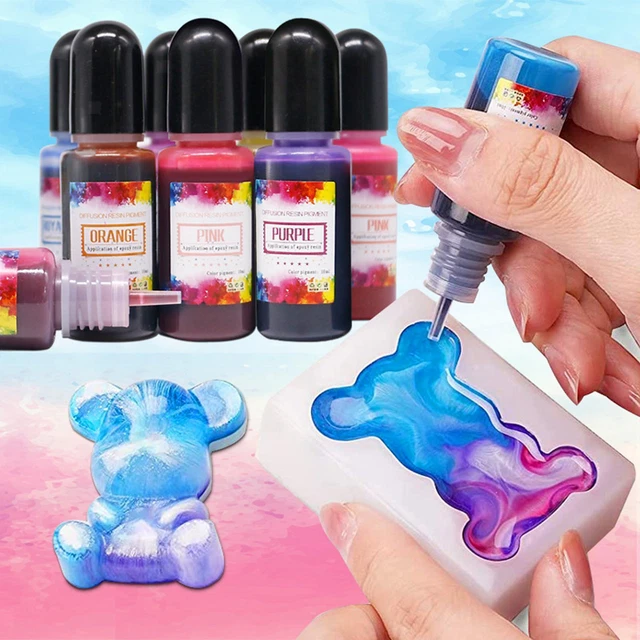 Set mit 24 Epoxidharz Pigment Alkohol Tinte 10 ml für DIY Kunsthandwerk